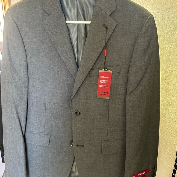ALFANI ATHLETIC FIT STRETCH SUIT - HEATHERED GREY